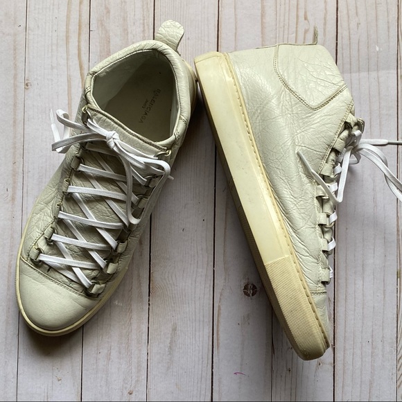 Balenciaga Other - Balenciaga Arena leather off white high top size 8